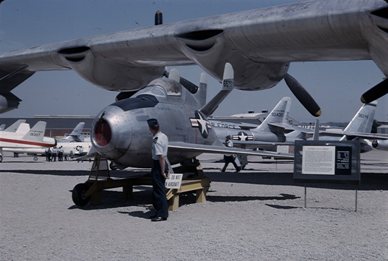 196507-A66 Gordon Wagner w F-85 + B-36 - old USAF Museum WPAFB